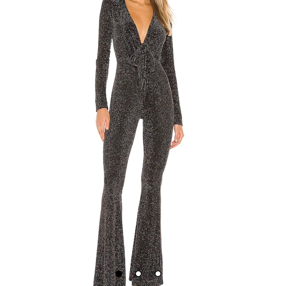Show Me Your Mumu Martina Jumpsuit in Dancing Queen Shine Black size S